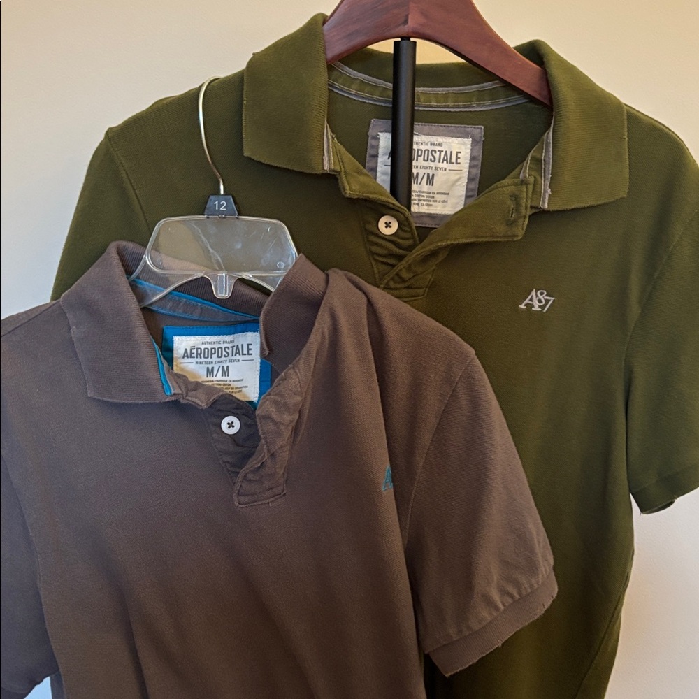Aeropostale Men’s Polo Shirt Bundle Medium Lot 2